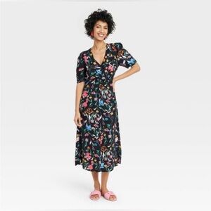 NWT A New Day black floral maxi dress. Size S